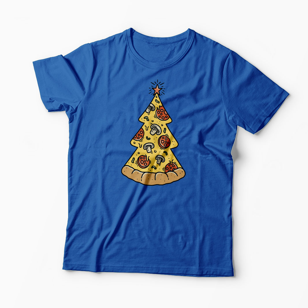 Tricou Brad Craciun Pizza - Bărbați-Albastru Regal